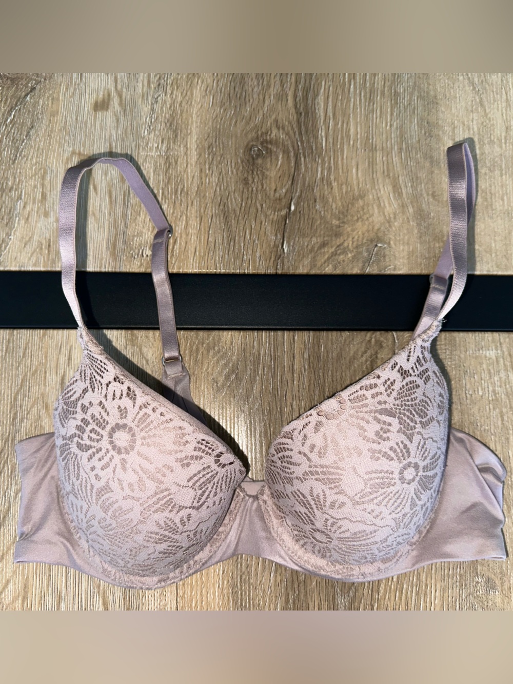 Aerie Real Sunnie Demi Underwire Lace Bra - Mauve/Taupe - Size 34B